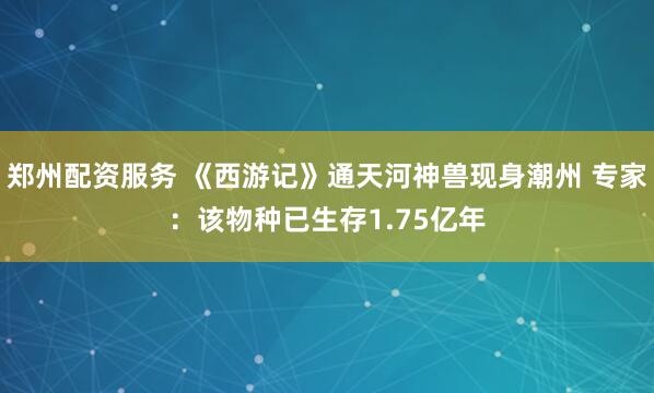 郑州配资服务 《西游记》通天河神兽现身潮州 专家：该物种已生存1.75亿年